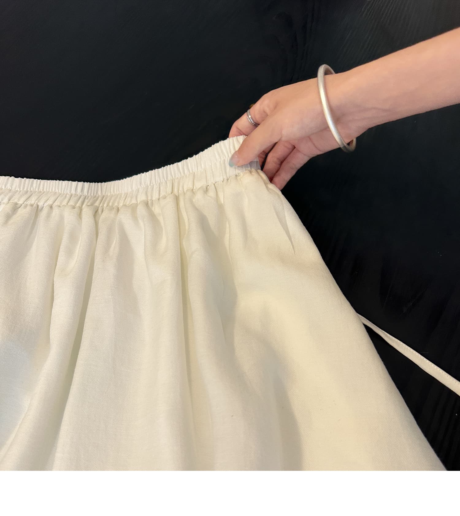 白スカート サテンロングフレアスカート