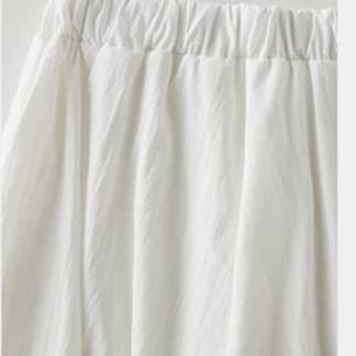 白スカート なめらかプリーツ フレアロングスカート