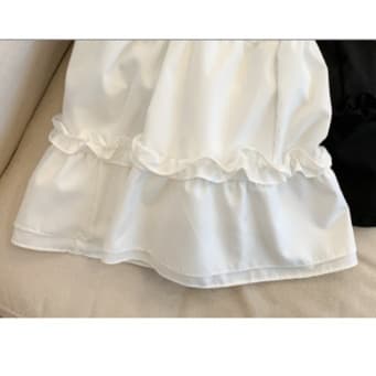 白スカート ティアードフリルロングスカート