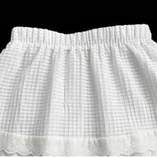 白スカート 刺繍レース ティアードフレアスカート