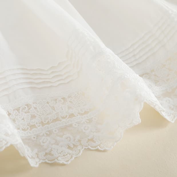 白スカート レース装飾フレアスカート