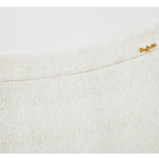 白スカート クラシカル ジャガード タイトスカート