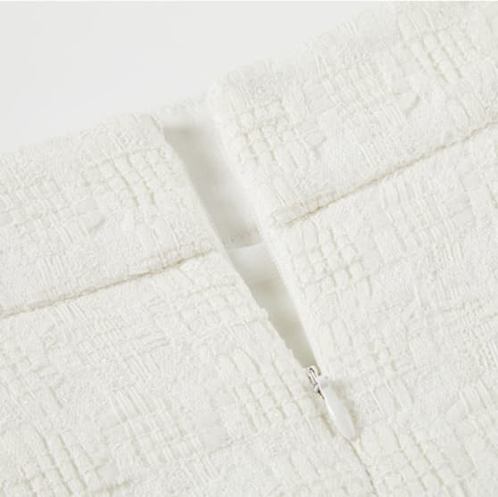 白スカート クラシカル ジャガード タイトスカート