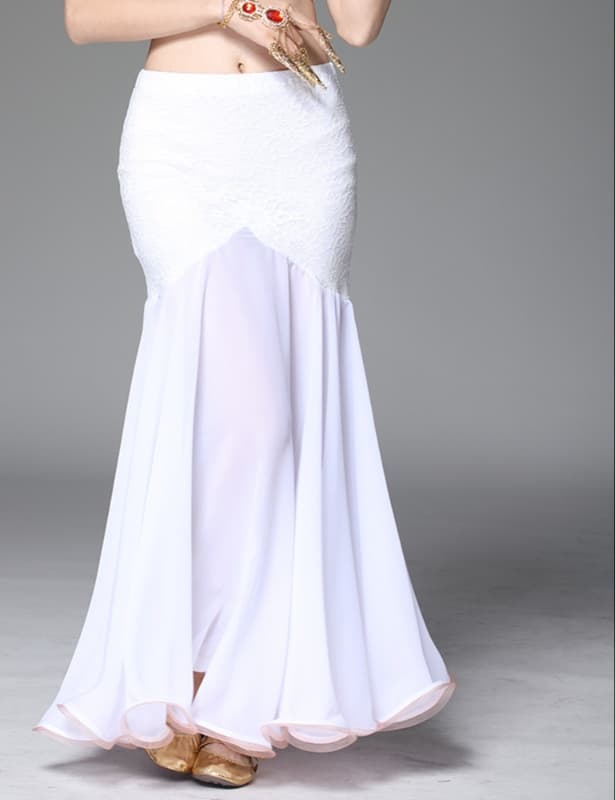 白スカート マーメイド優雅なベリーダンススカート
