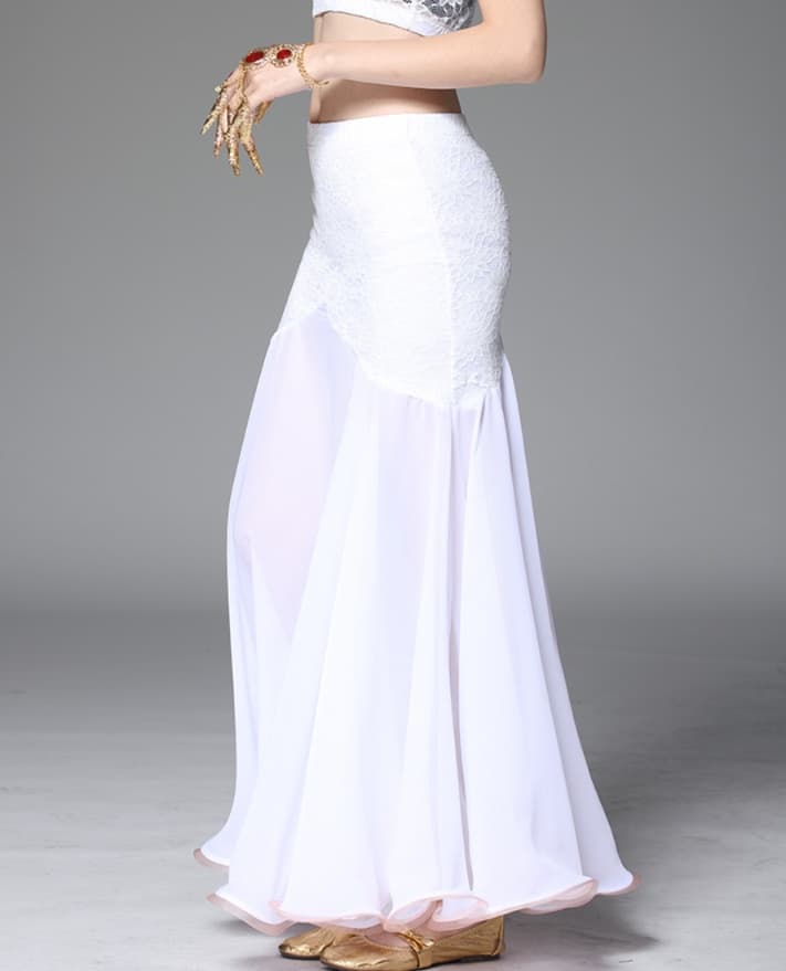 白スカート マーメイド優雅なベリーダンススカート