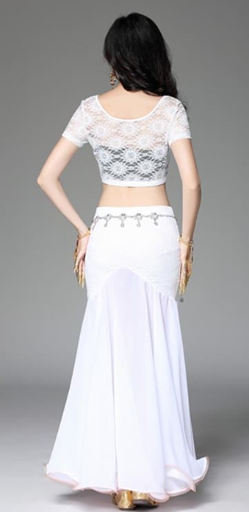 白スカート マーメイド優雅なベリーダンススカート