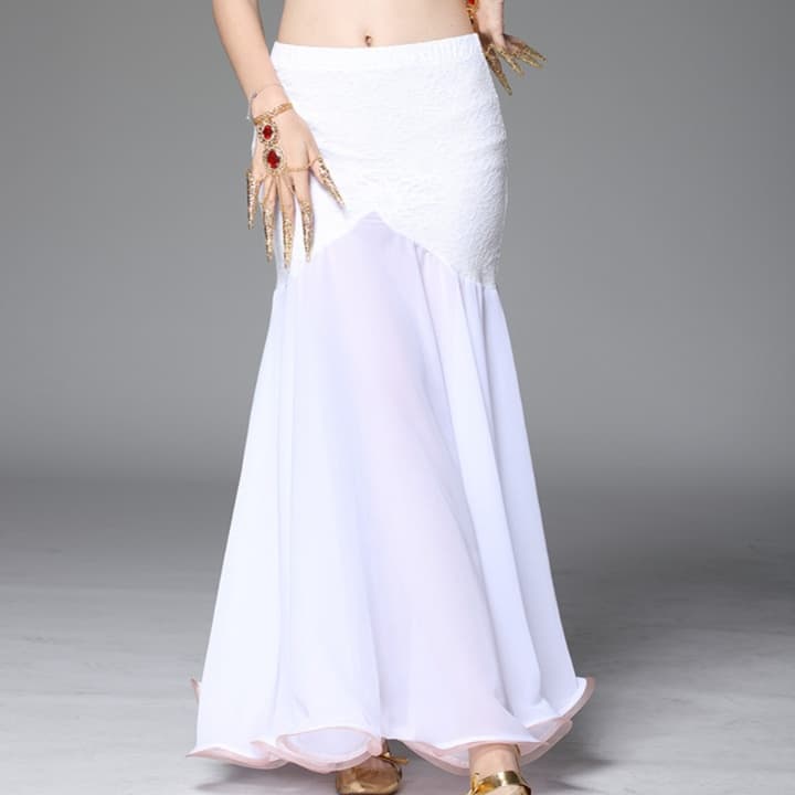 白スカート マーメイド優雅なベリーダンススカート