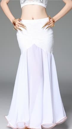 白スカート マーメイド優雅なベリーダンススカート