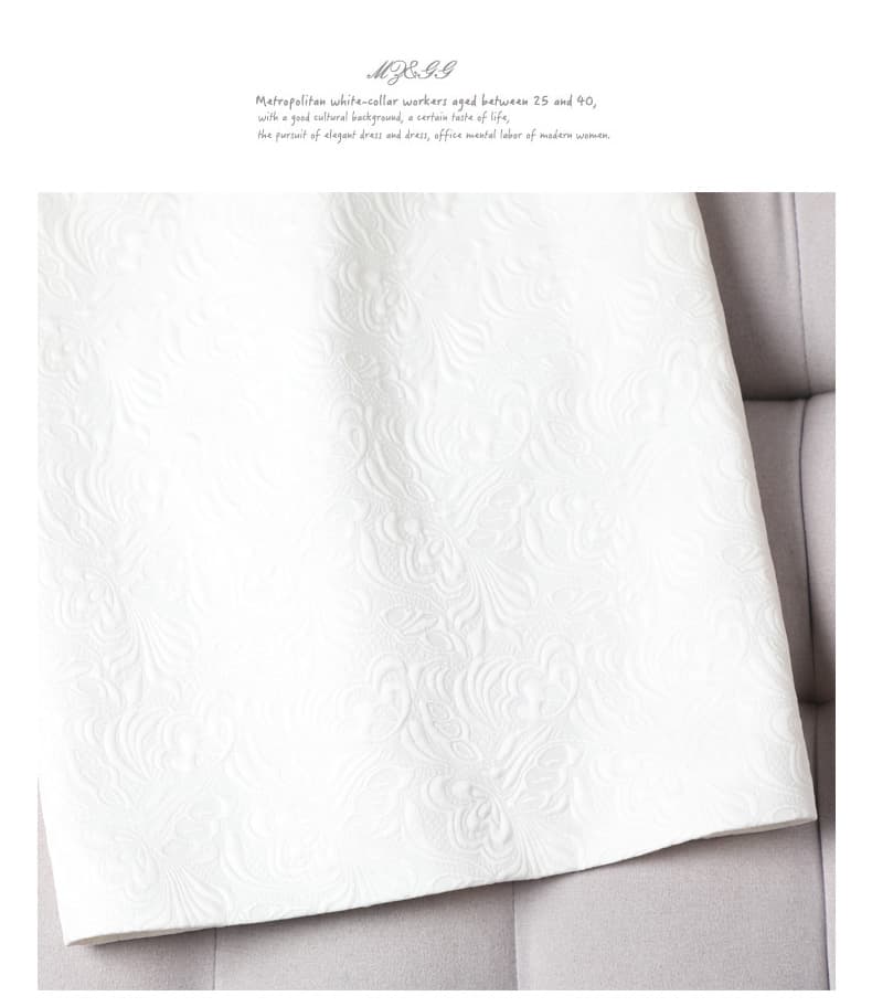 白スカート 上品な花柄レース織りタイトスカート