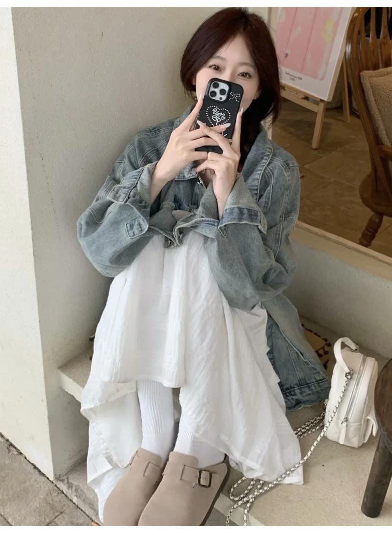 白スカート ふんわり重ね仕立てティアードスカート