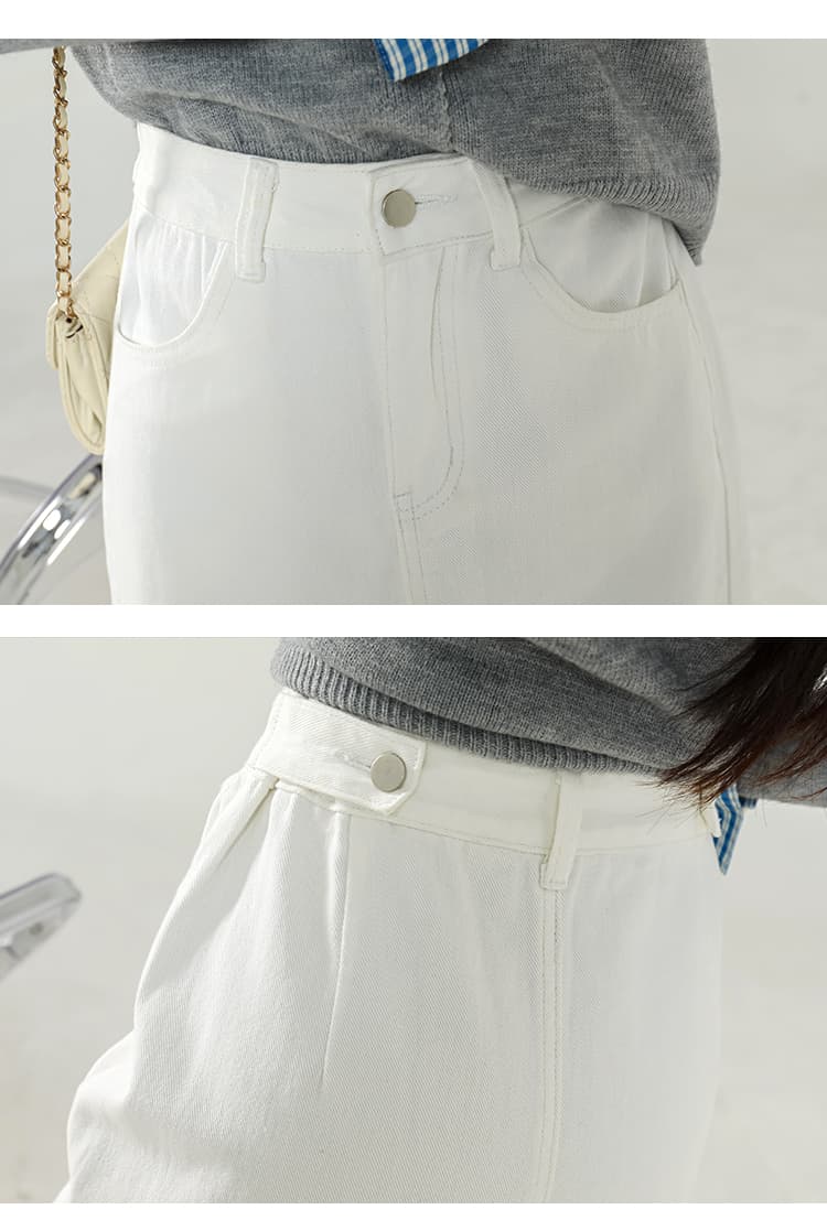 白スカート タイトデニムシルエットスカート