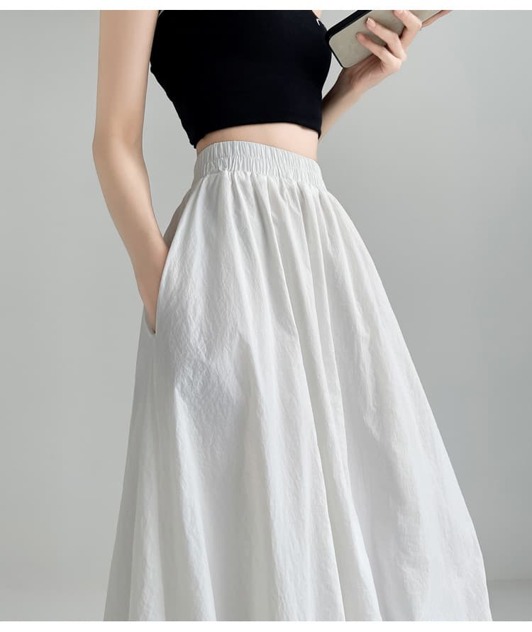 白スカート ふんわりバルーンティアードスカート