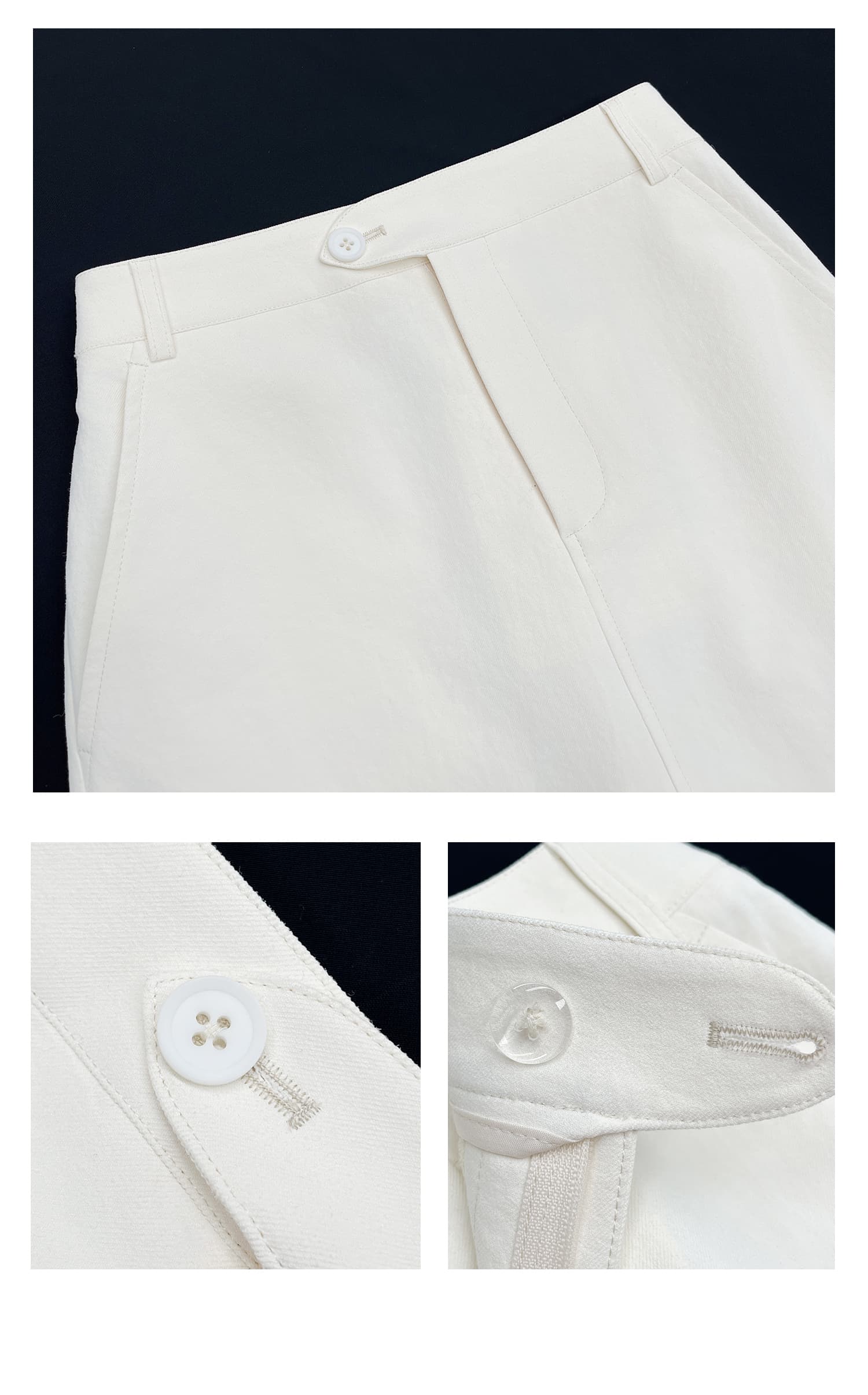 白スカート 前開きスリット入りロングタイトスカート