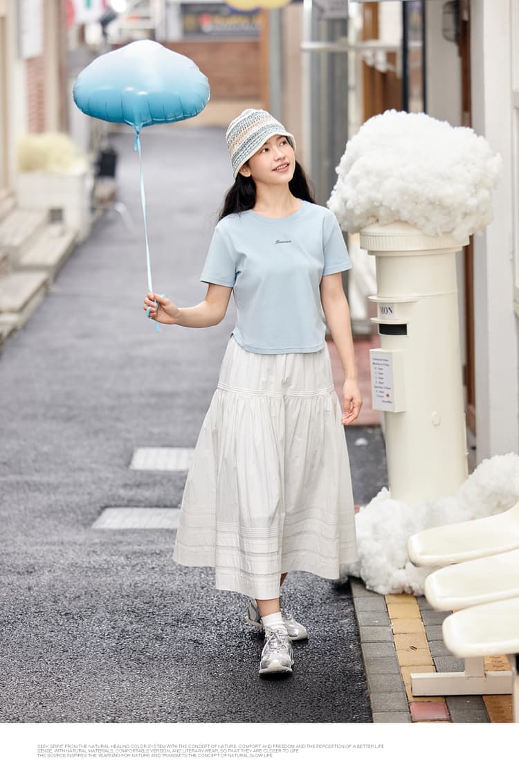 白スカート 優美な段プリーツティアードスカート