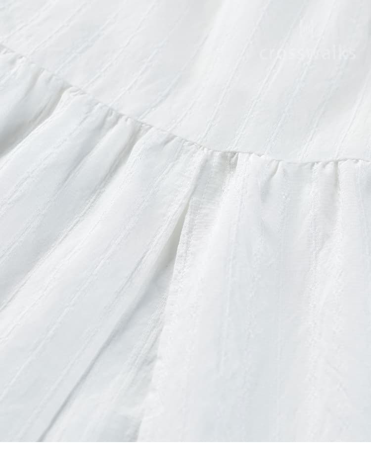 白スカート ティアードプリーツ ロングスカート