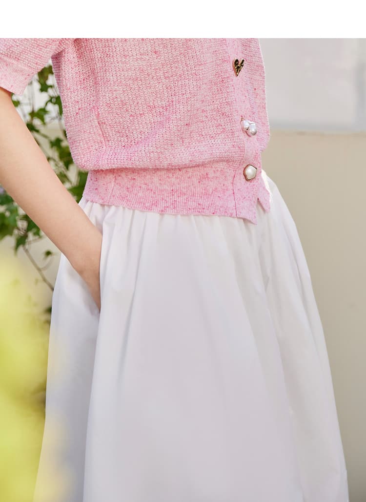 白スカート ナチュラルフレアロングスカート