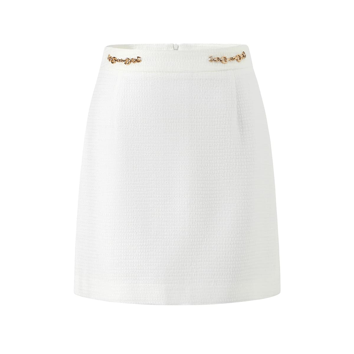 白スカート フリンジ装飾ミニタイトスカート