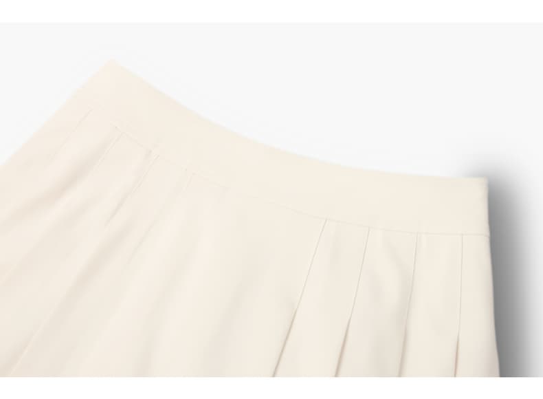 白スカート 贅沢プリーツ スカート