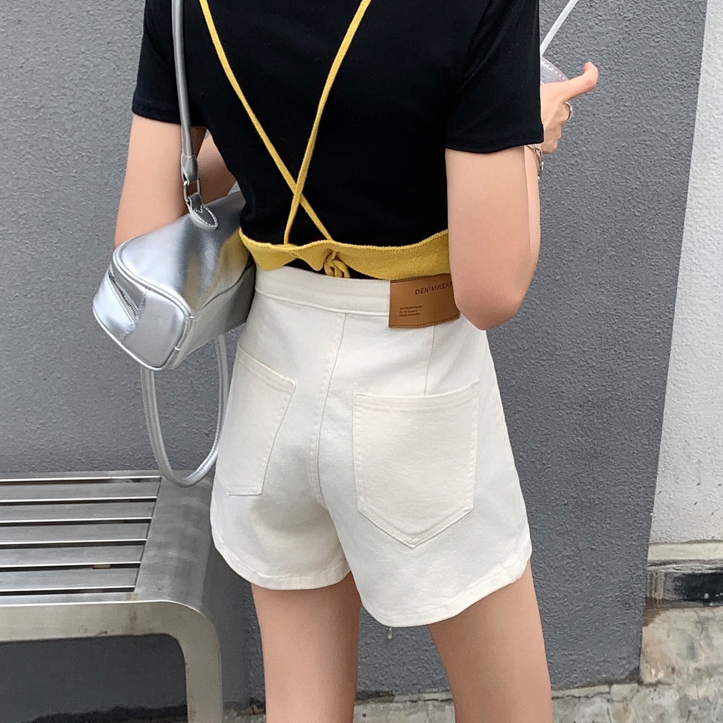 白スカート すっきりラインミニスカート