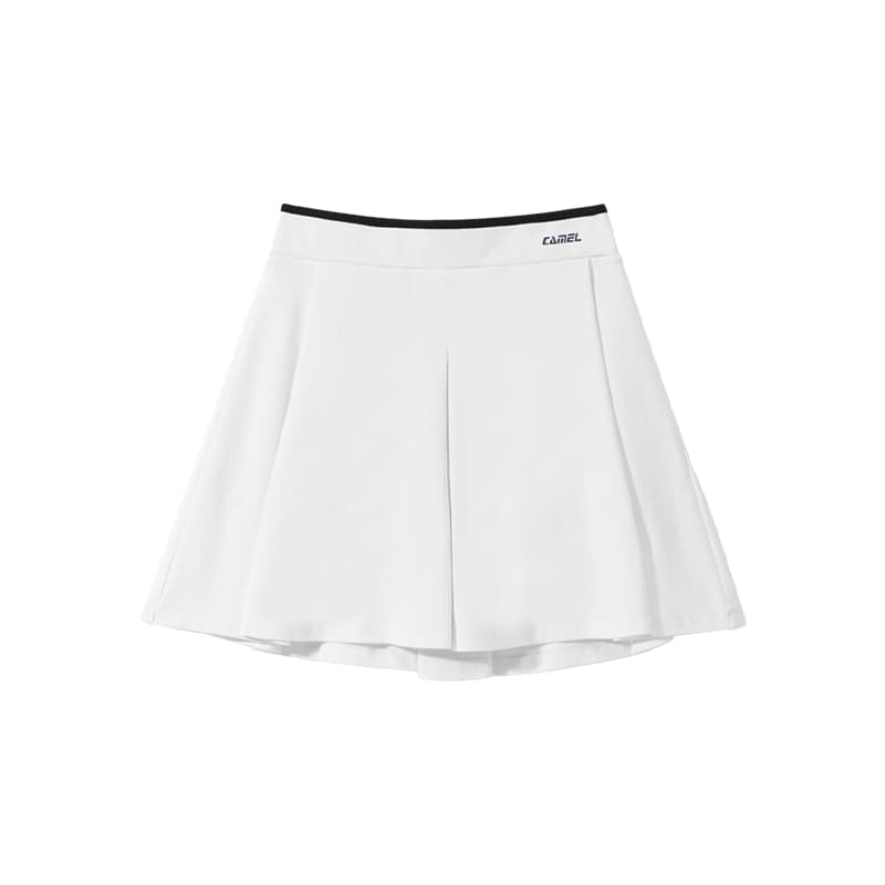 白スカート なめらかプリーツミニスカート