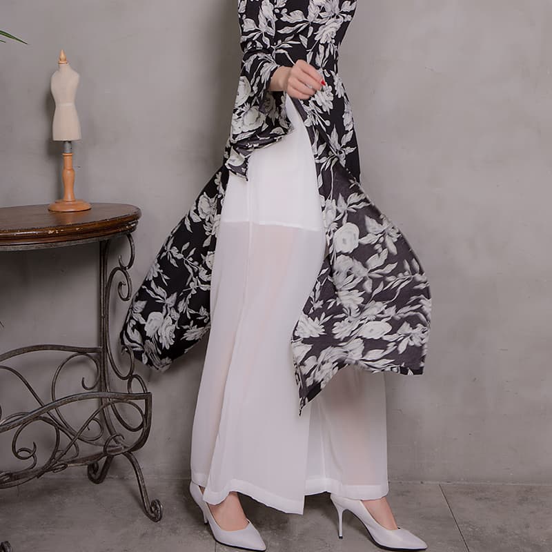 白スカート フレア優美なロマンチックブリーツチュールスカート