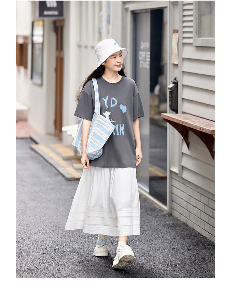 白スカート 優美な段プリーツティアードスカート