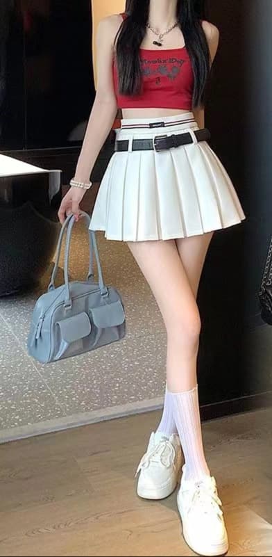 白スカート プリーツテニススカート