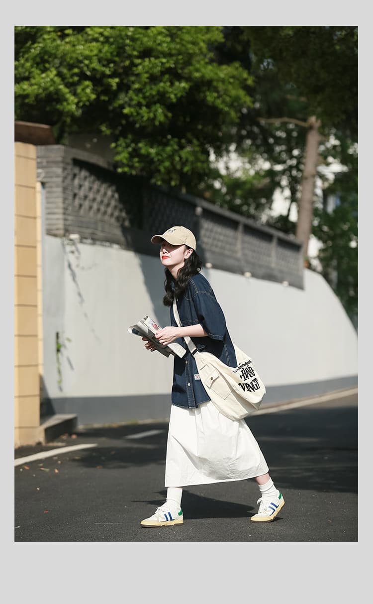 白スカート ゆったりシルエット ロング丈白スカート