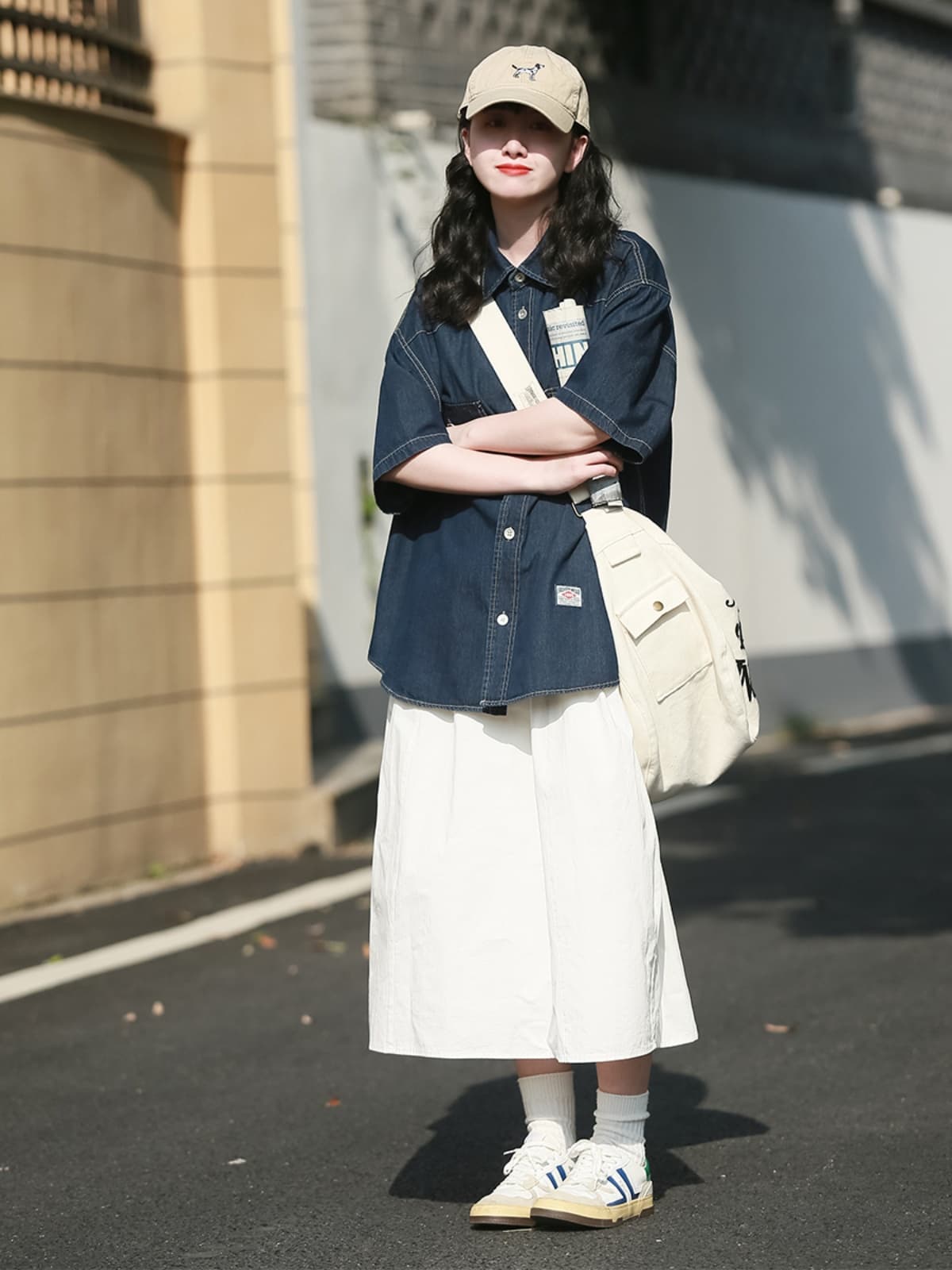 白スカート ゆったりシルエット ロング丈白スカート