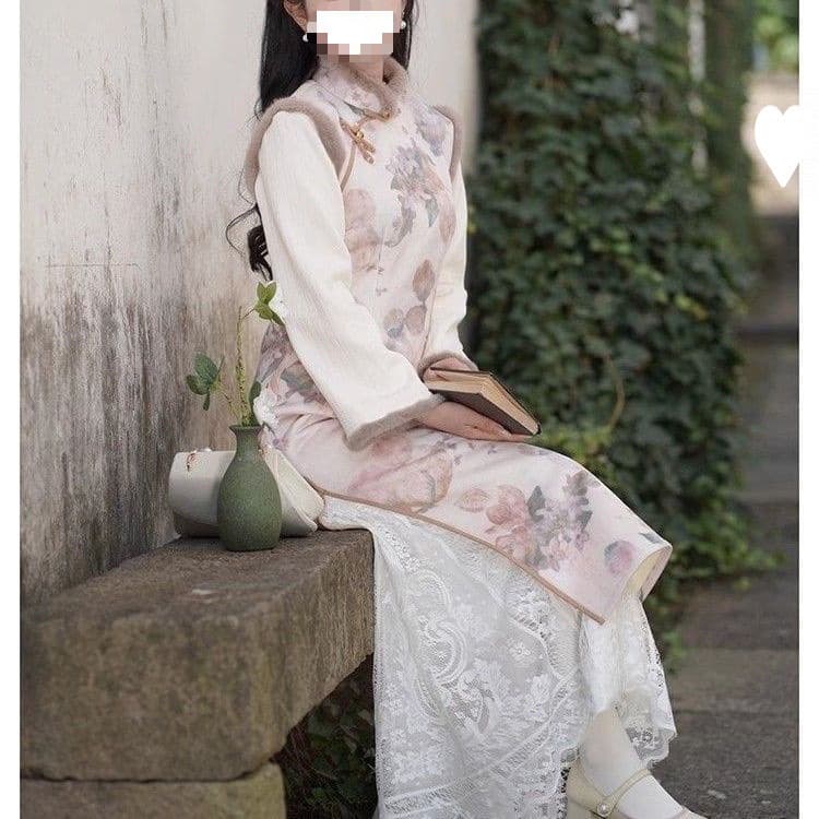 白スカート 優美レース編みフレアスカート