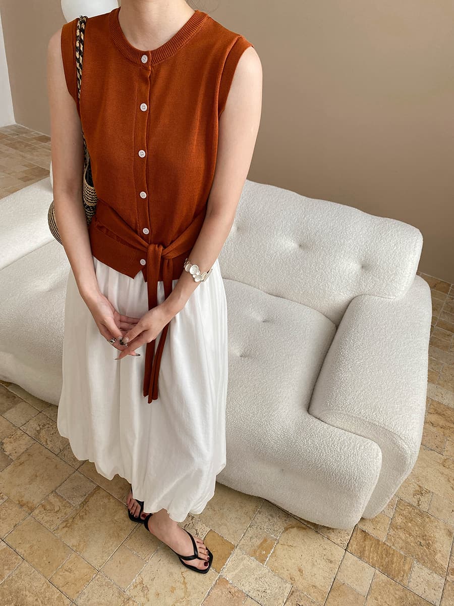 白スカート 優雅なバルーンプリーツスカート