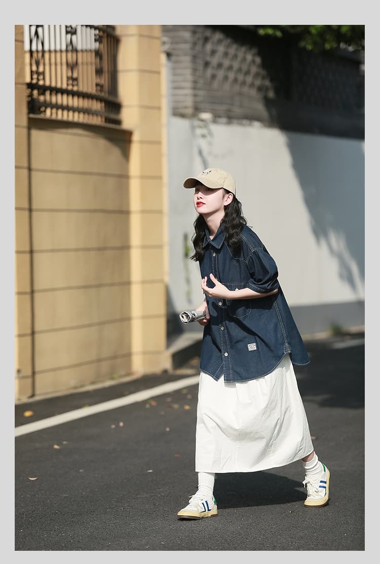 白スカート ゆったりシルエット ロング丈白スカート