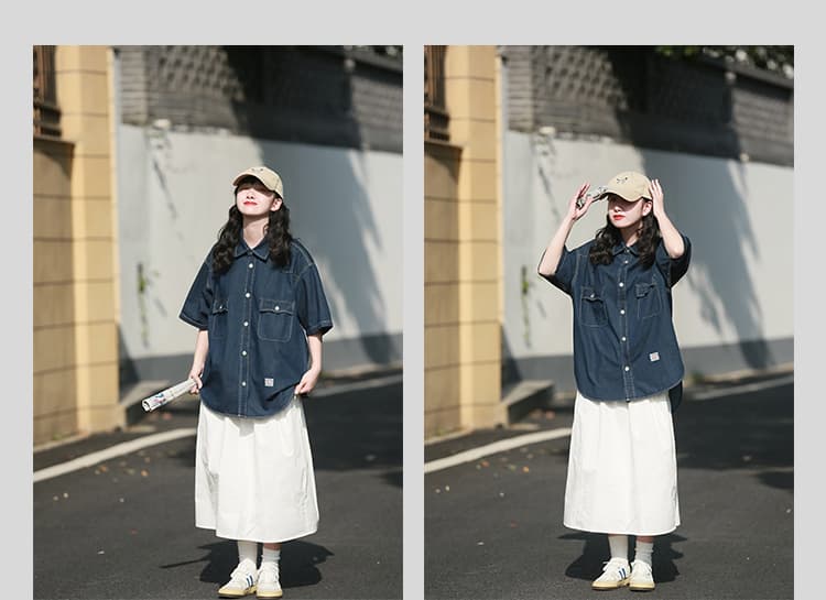 白スカート ゆったりシルエット ロング丈白スカート